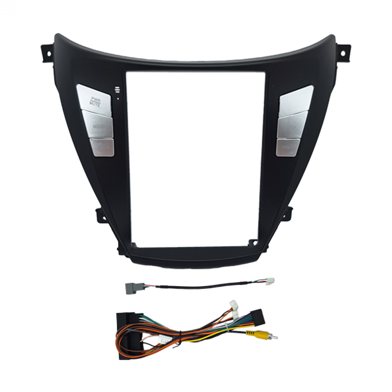 MOLDURA 9.7 HYUNDAI ELANTRA 2011-2015 COM CHICOTE E TECLAS PARA PROGRAMAÇÃO PRETO