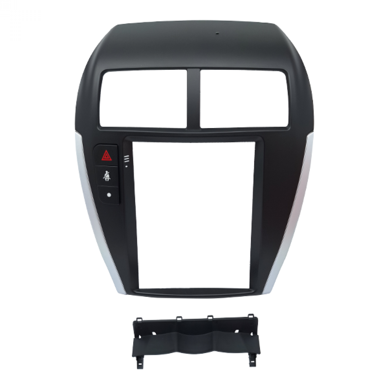 MOLDURA 9.7 MITSUBISHI ASX 2010-2022 E OUTLANDER SPORT 2020-2022 COM PLACA E BOTÃO PRETO