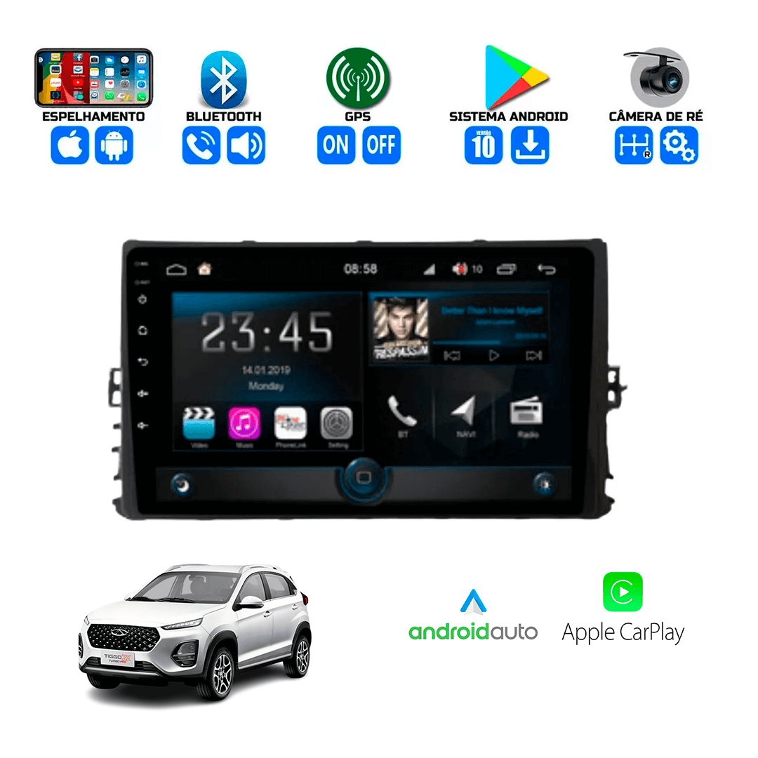 Central Multimidia Chery Tiggo 3x 2020 a 2024 Cartronic OCTACORE