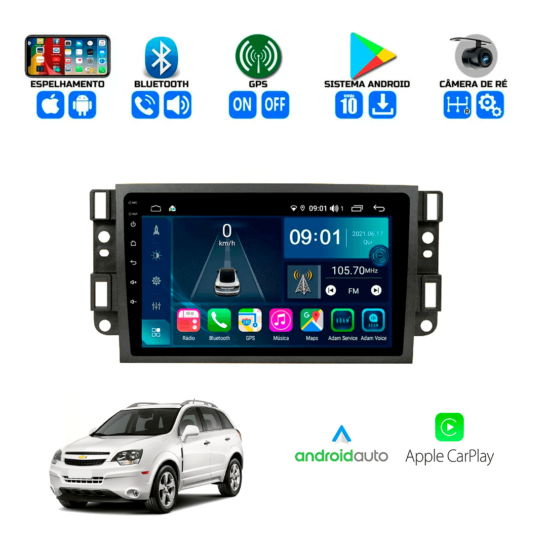 Central Multimidia Chevrolet Captiva 2009 a 2017 Cartronic OCTACORE
