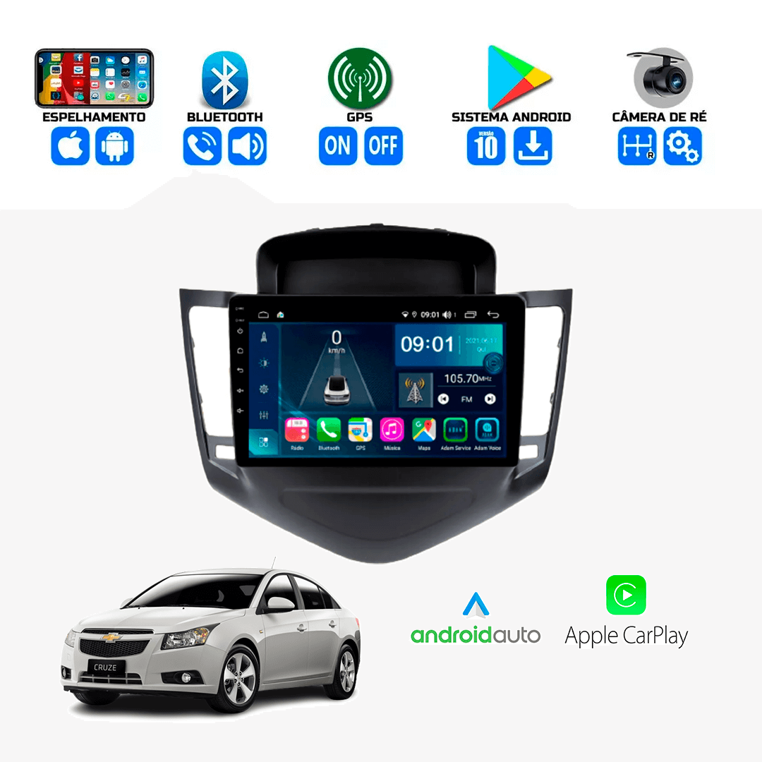 Central Multimidia Chevrolet Cruze 2012 a 2016 Cartronic