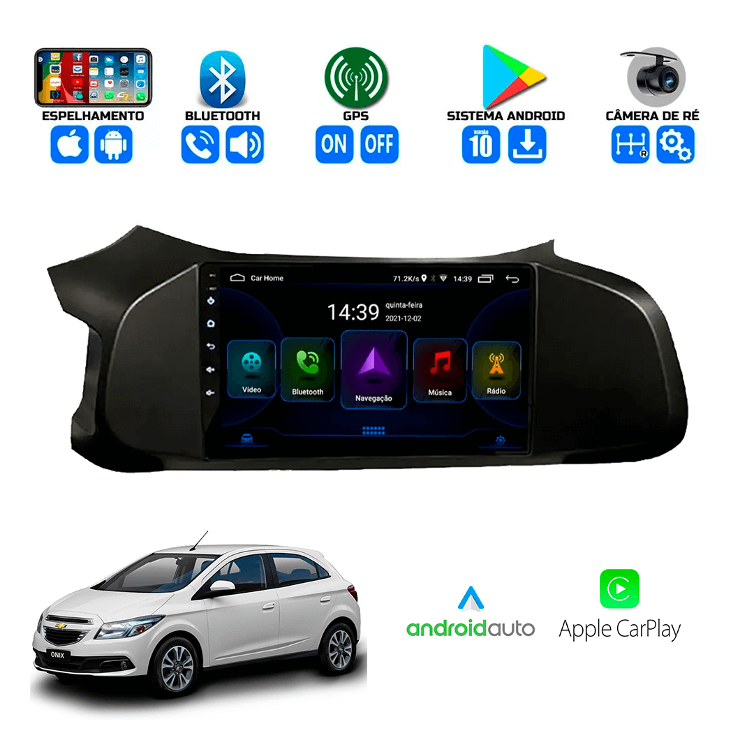 Central Multimidia Chevrolet Onix 2013 a 2019 Cartronic OCTACORE