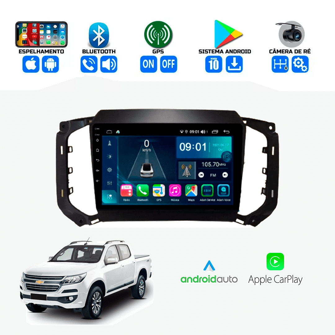Central Multimidia Chevrolet S10 2017 a 2022 Cartronic OCTACORE