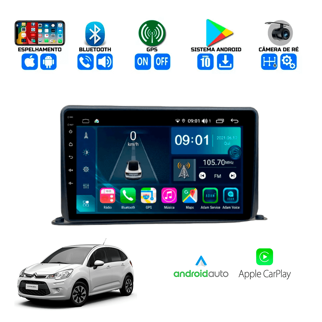 Central Multimidia Citroen C3 2012 a 2020 Cartronic