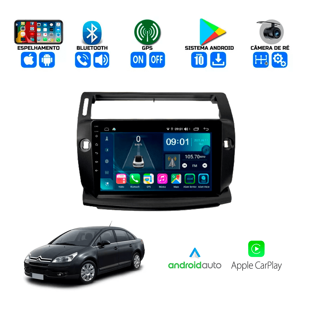 Central Multimidia Citroen C4 2007 a 2014 Cartronic