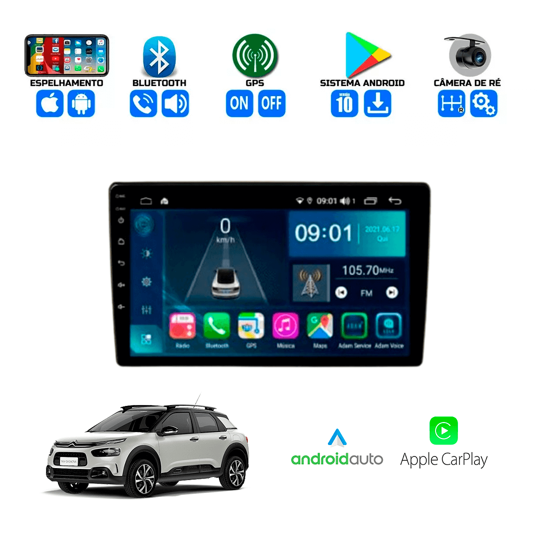 Central Multimidia Citroen C4 Cactus 2019 a 2023 Cartronic