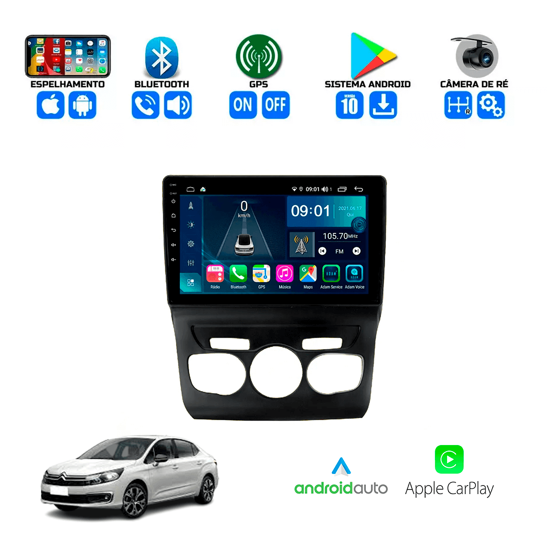 Central Multimidia Citroen C4 Lounge 2014 a 2018 Cartronic