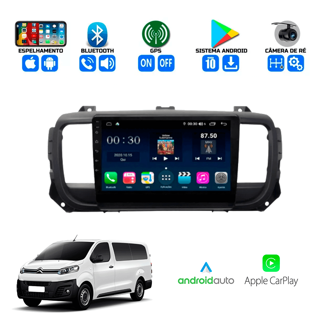 Central Multimidia Citroen Jumpy 2018 a 2023 Cartronic