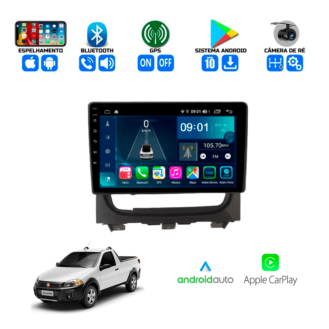 Central Multimidia Fiat Strada 2013 a 2019 Cartronic OCTACORE