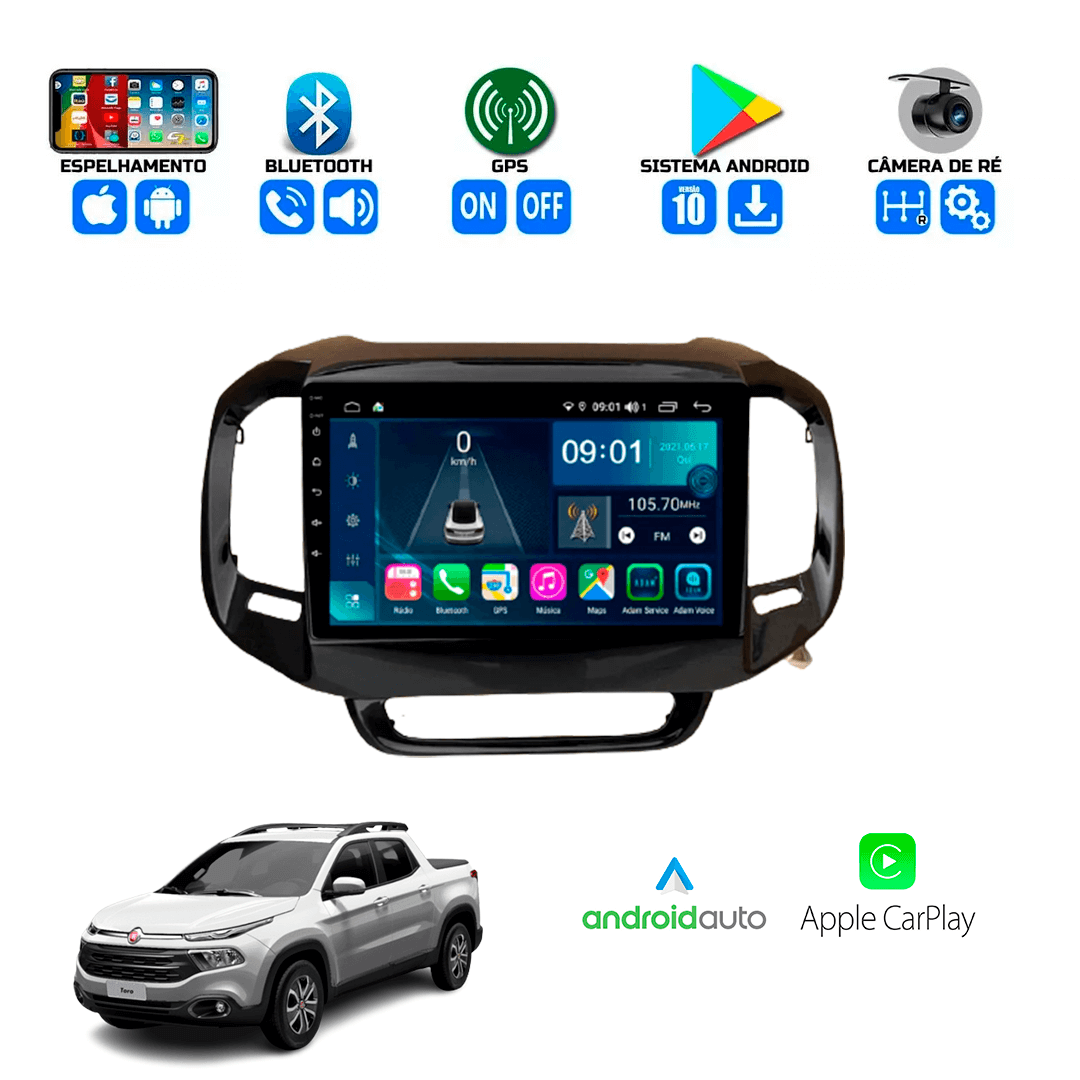 Central Multimidia Fiat Toro 2016 a 2021Cartronic