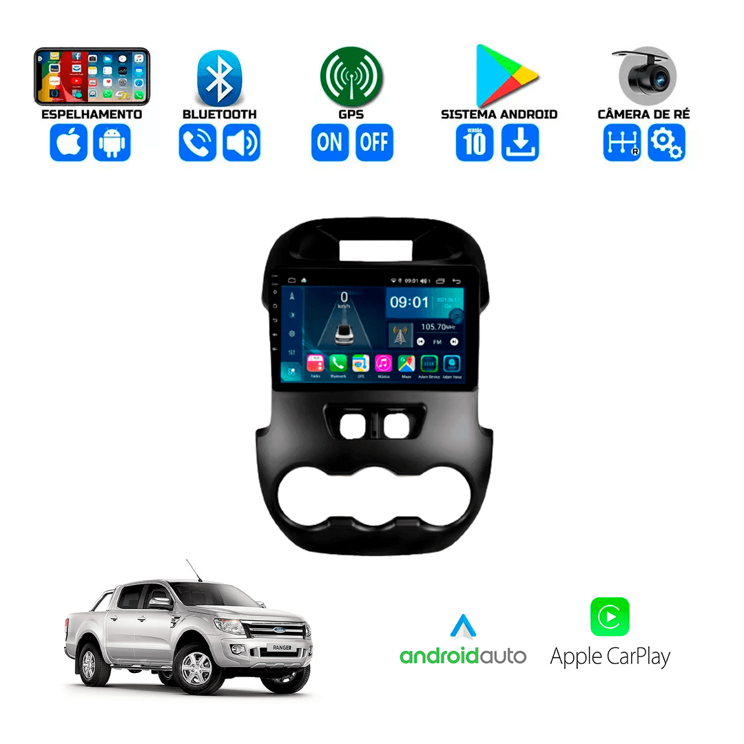 Central Multimidia Ford Ranger 2013 a 2016 Cartronic OCTACORE