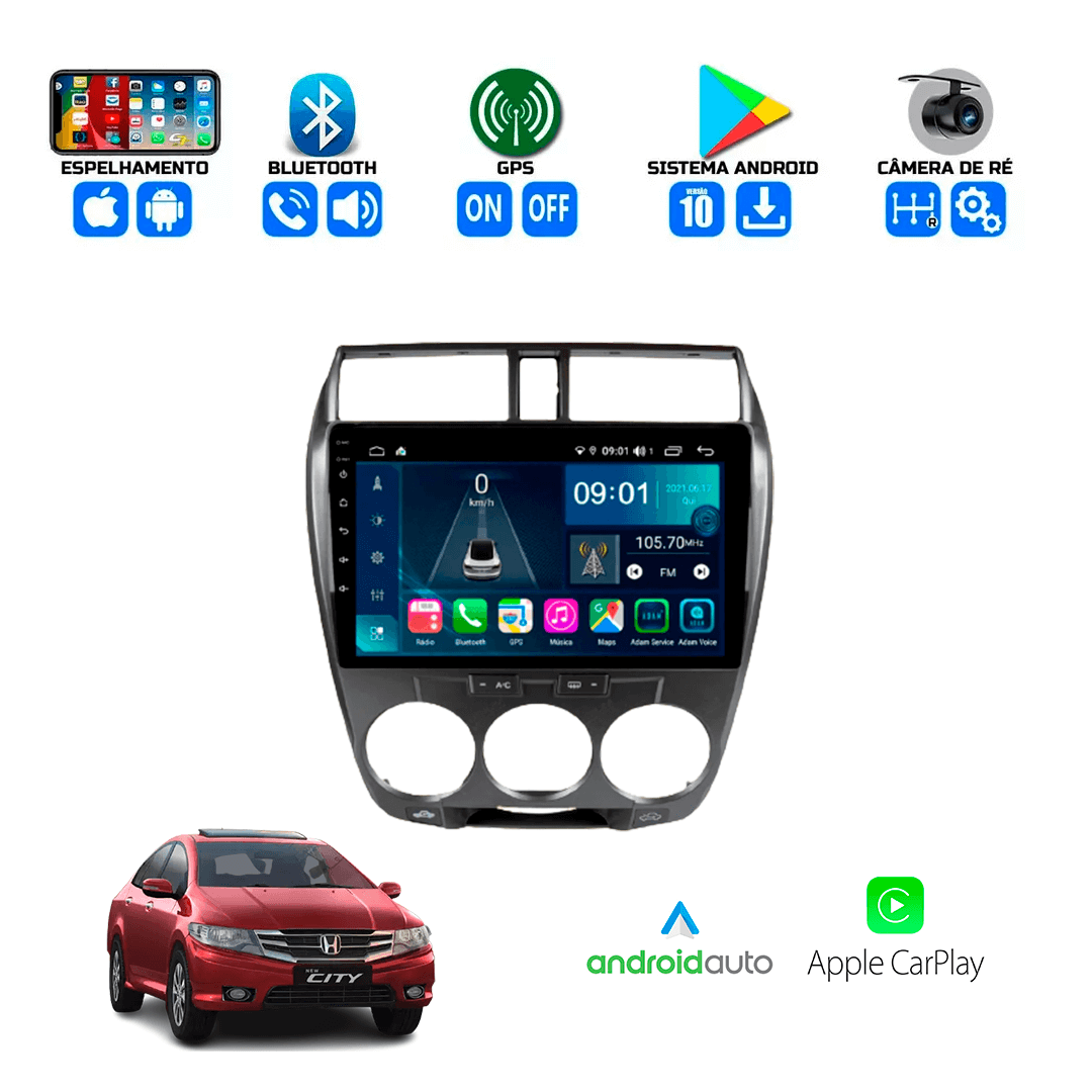 Central Multimidia Honda City 2008 a 2014 Cartronic