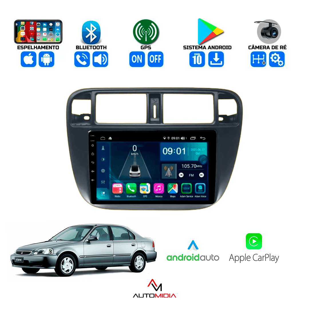 Central Multimidia Honda Civic 1996 a 2000 Cartronic