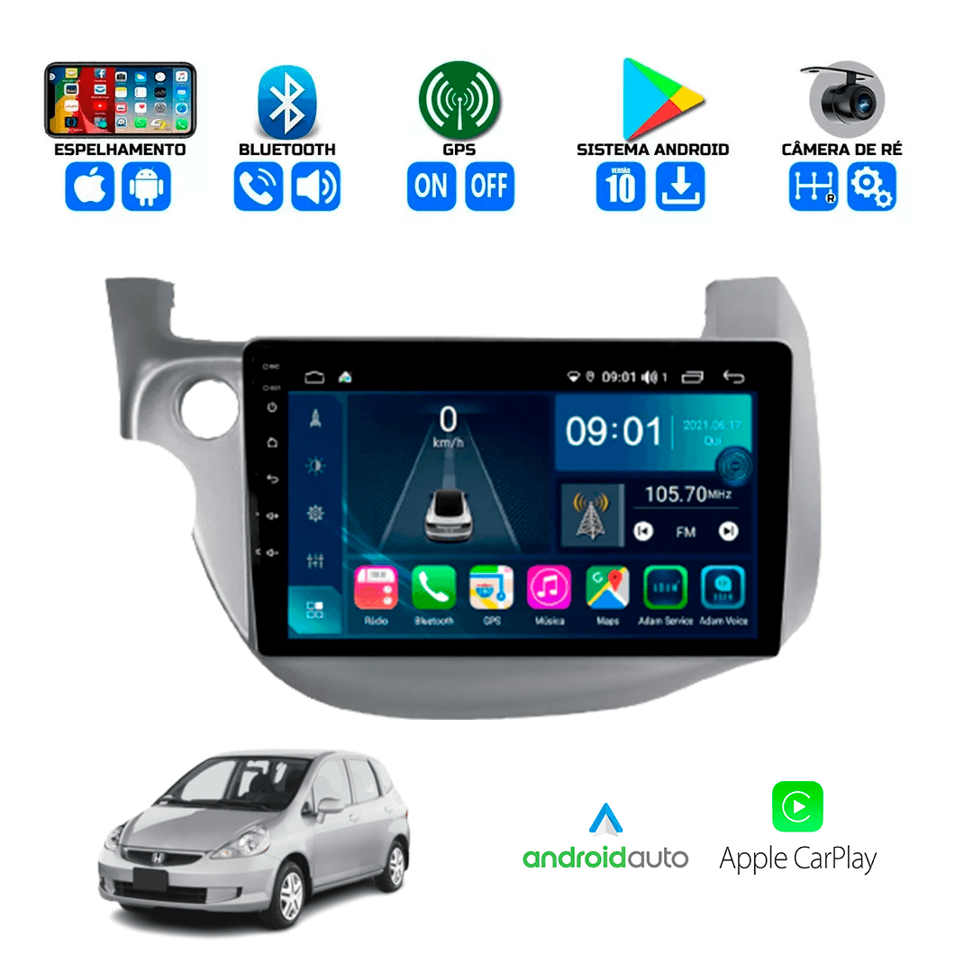 Central Multimidia Honda Fit 2008 a 2014 Cartronic