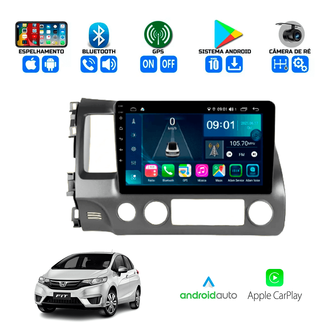 Central Multimidia Honda Fit 2015 a 2021 Cartronic
