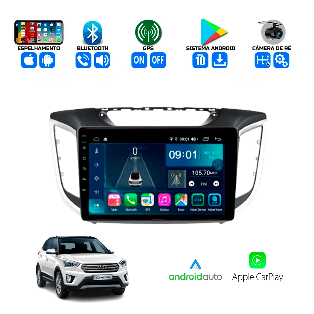 Central Multimidia Hyundai Creta 2017 a 2022 Cartronic
