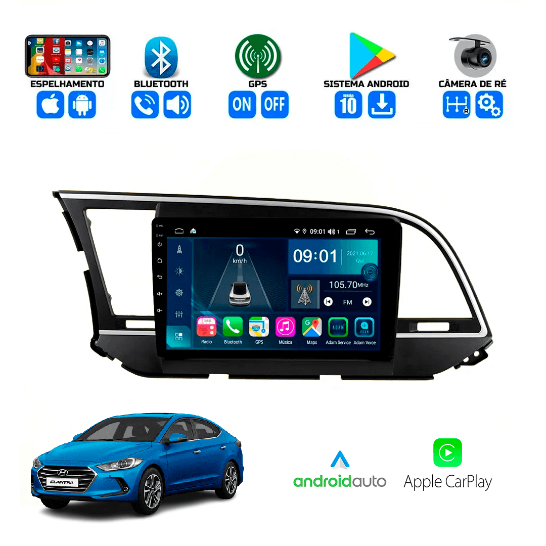 Central Multimidia Hyundai Elantra 2017 a 2021 Cartronic