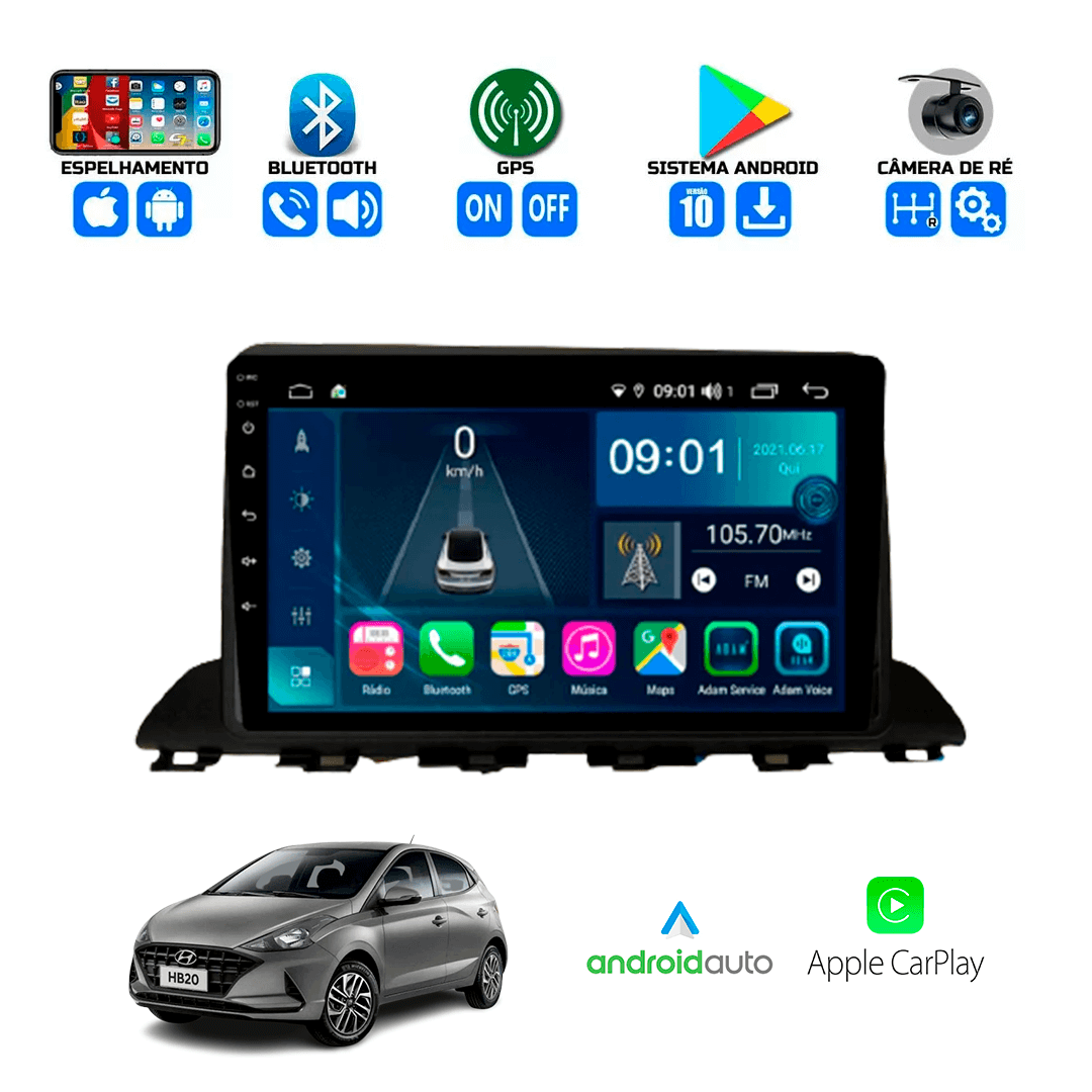Central Multimidia Hyundai Hb20 2020 a 2023 Cartronic