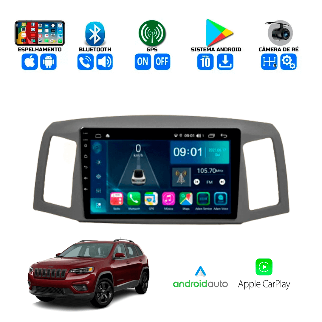 Central Multimidia Jeep Cherokee 2014 a 2021 Cartronic
