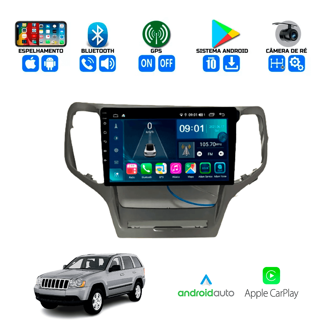 Central Multimidia Jeep Grand Cherokee 2010 a 2013 Cartronic OCTACORE