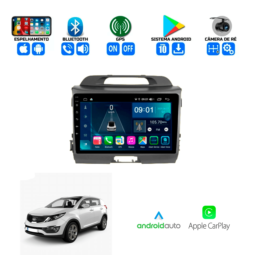Central Multimidia Kia Sportage 2011 a 2016 Cartronic