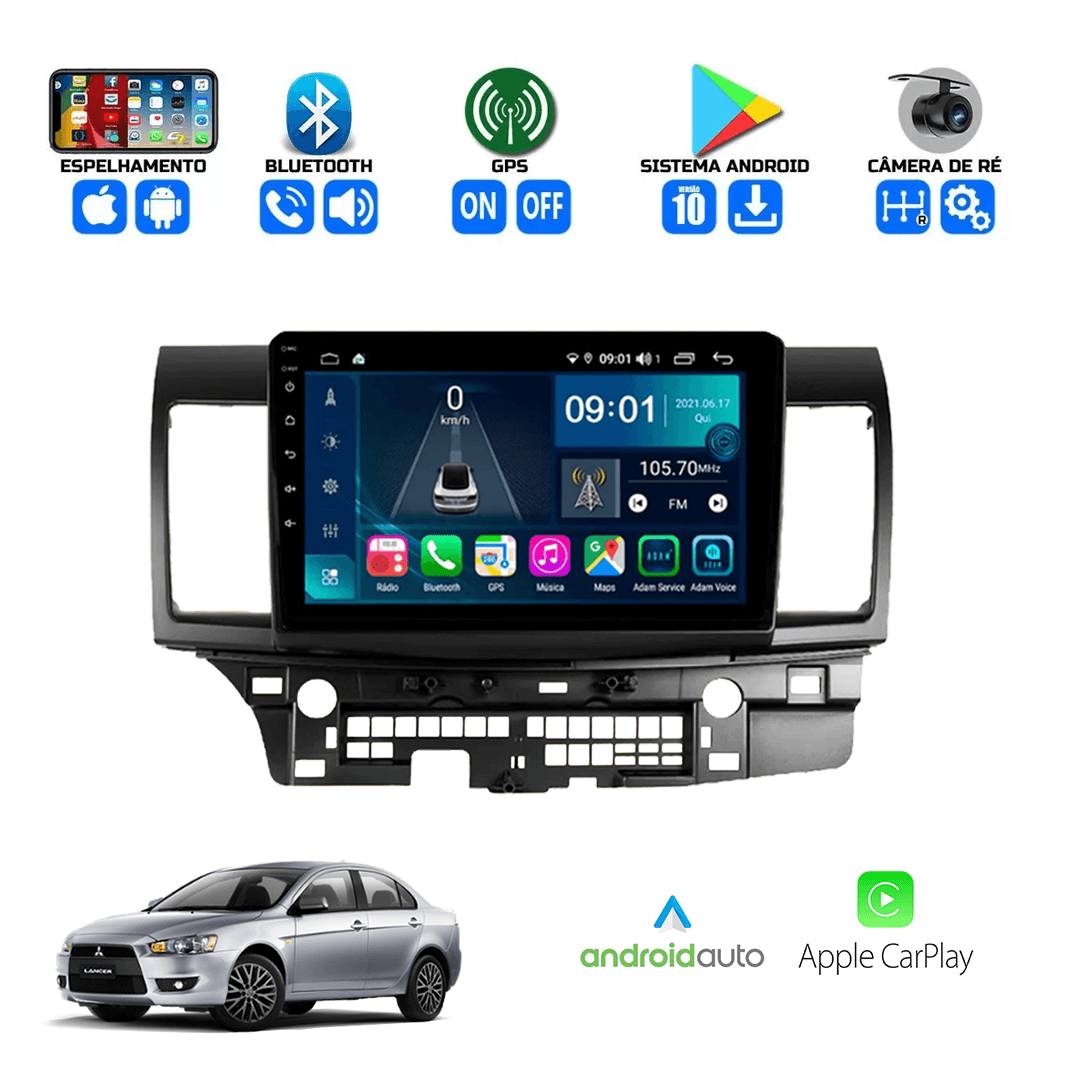 Central Multimidia Mitsubishi Lancer 2011 a 2019 Cartronic