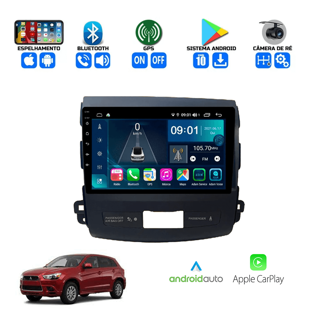 Central Multimidia Mitsubishi Outlander 2007 a 2012 Cartronic
