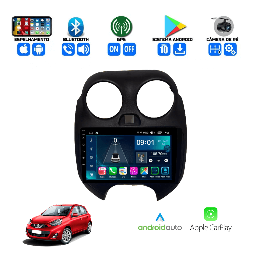 Central Multimidia Nissan March / Versa 2010 a 2014 Cartronic