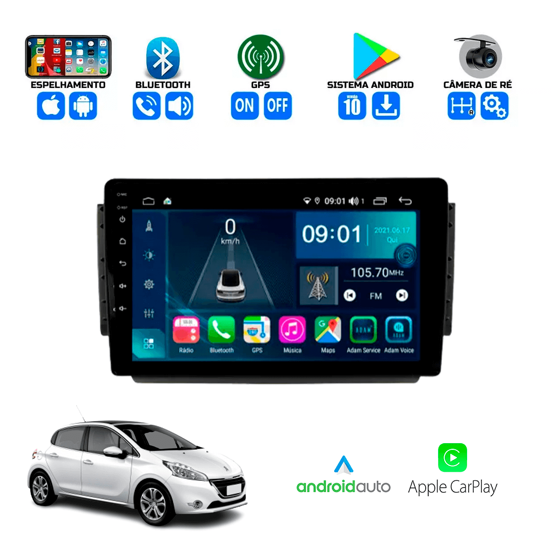 Central Multimidia Peugeot 208 2014 a 2020 Cartronic OCTACORE