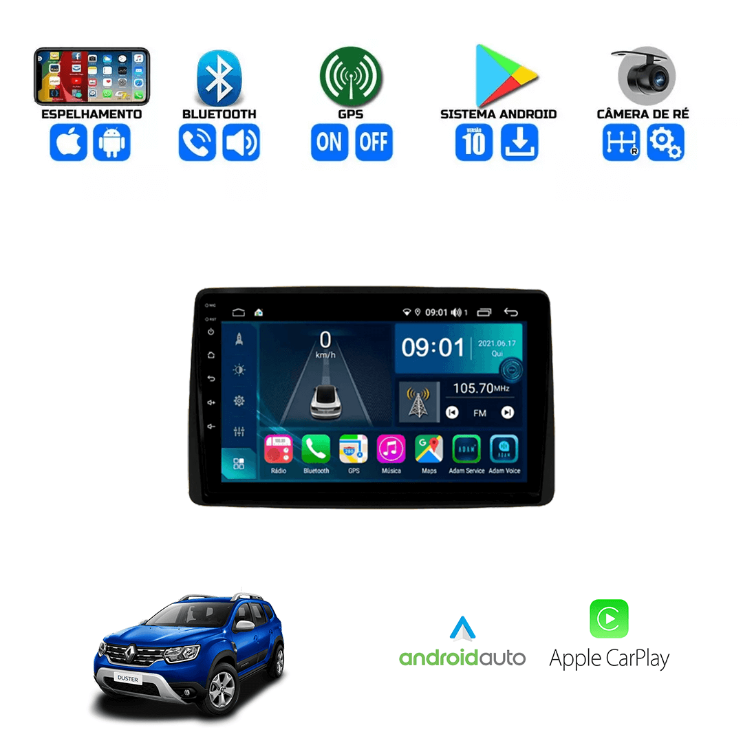 Central Multimidia Renault Duster 2021 a 2024 Cartronic