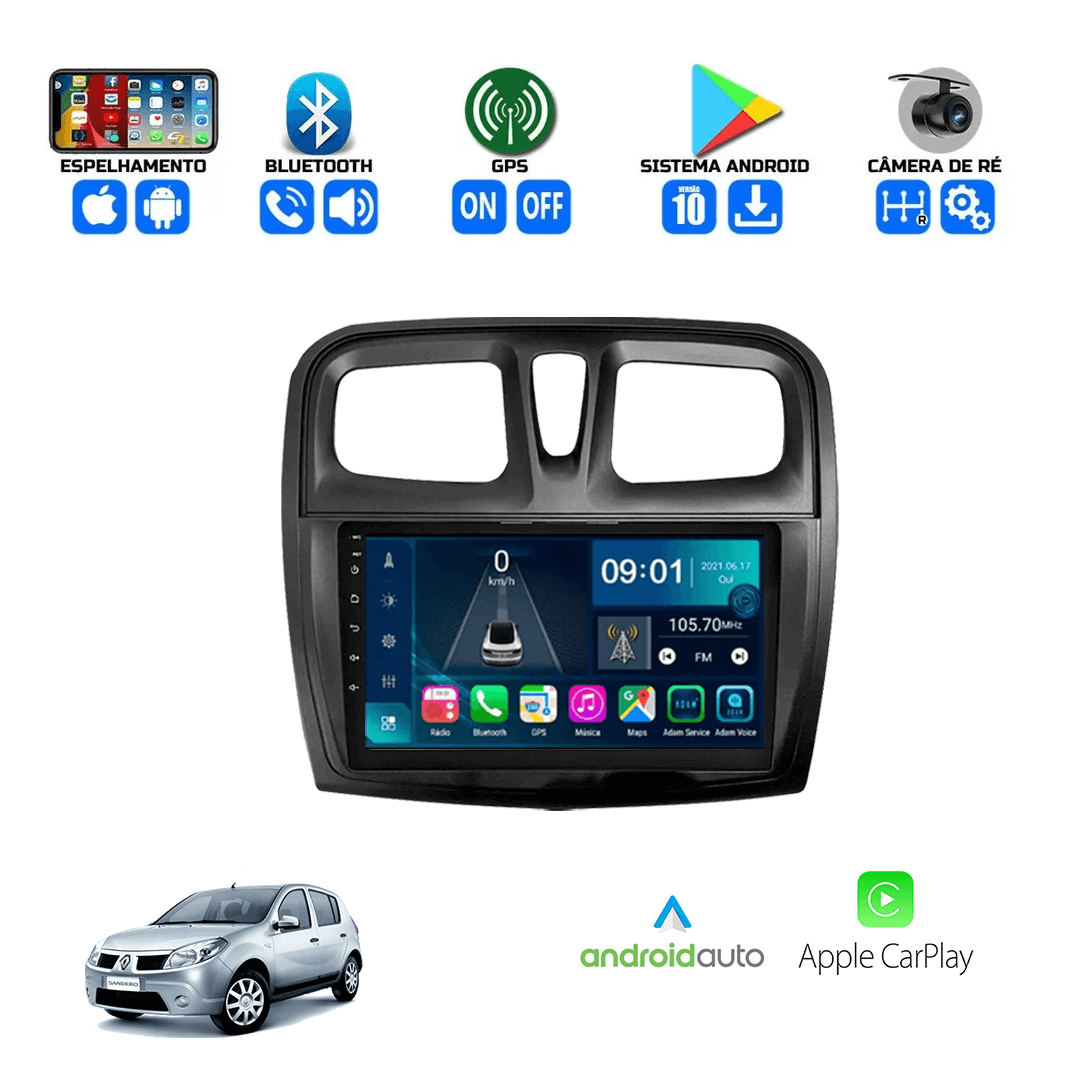 Central Multimidia Renault Sandero 2008 a 2011 Cartronic