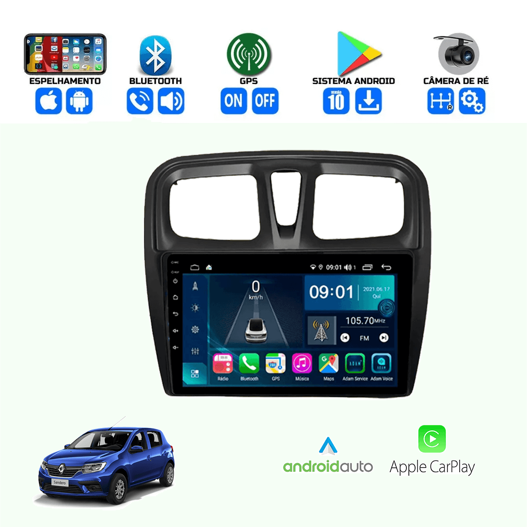 Central Multimidia Renault Sandero 2015 a 2022 Cartronic