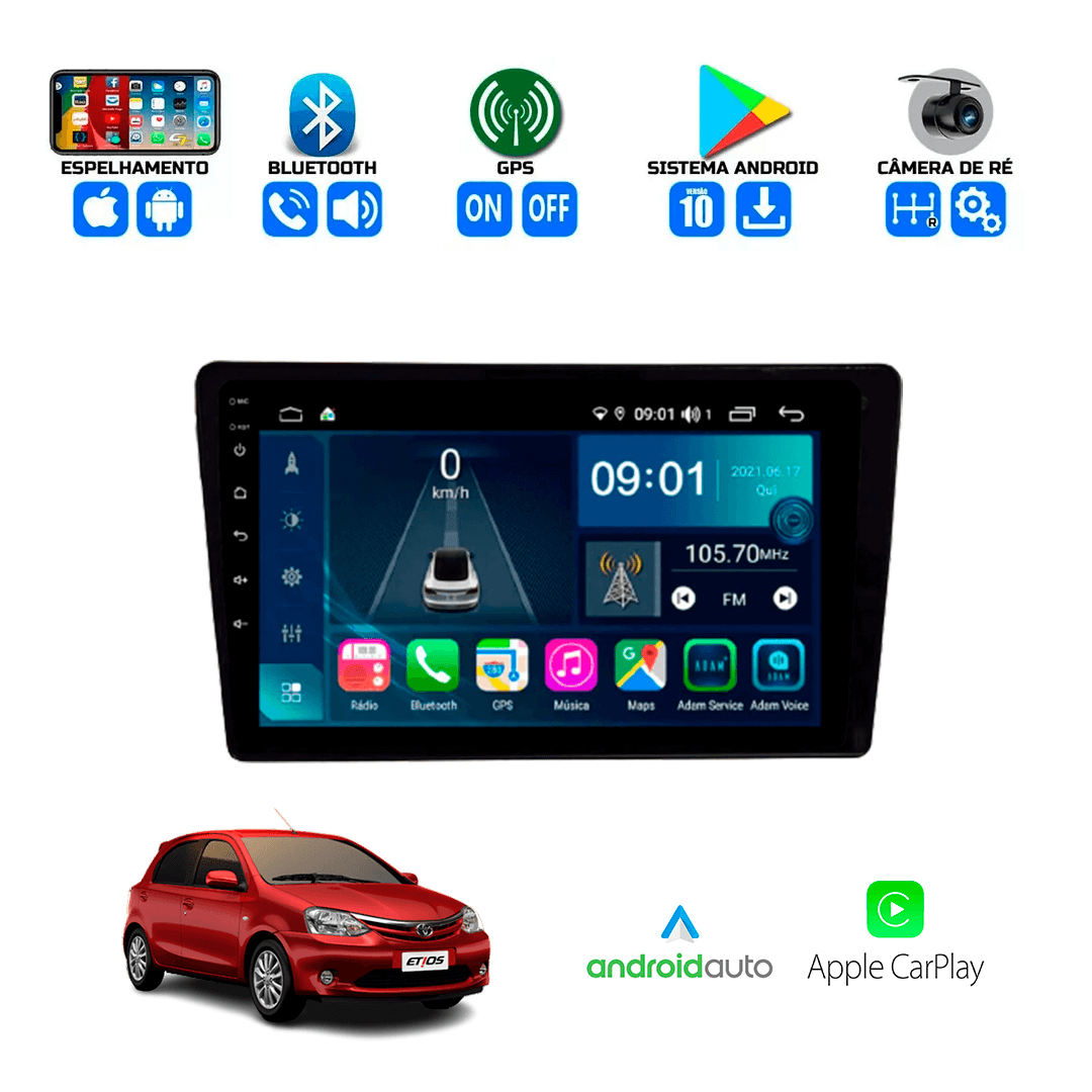 Central Multimidia Toyota Etios 2013 a 2021 Cartronic