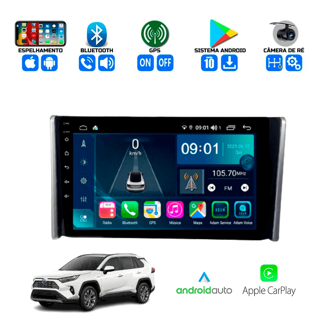 Central Multimidia Toyota Rav4 2019 a 2023 Cartronic