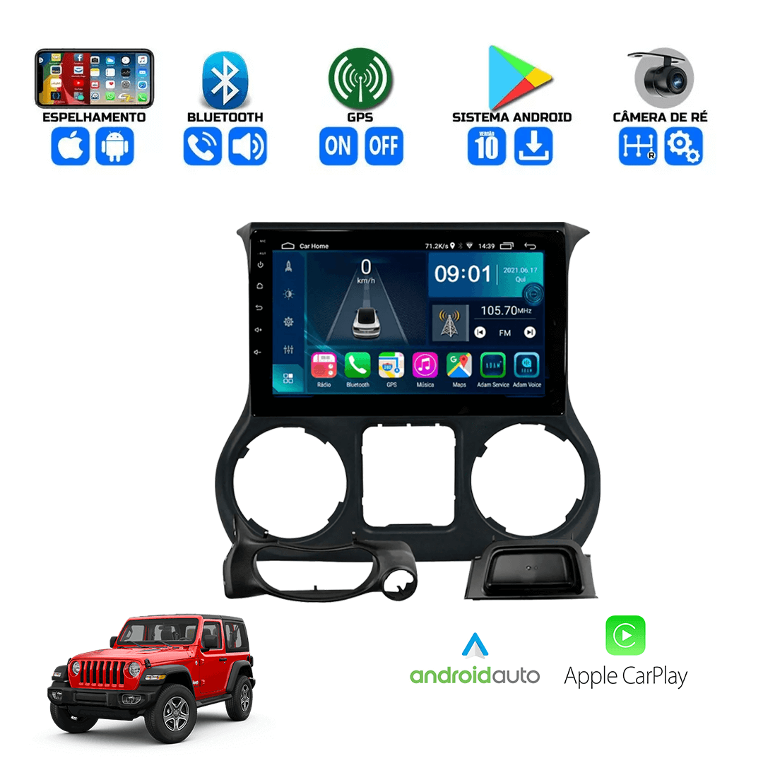 Central Multimidia Universal para Jeep Dodge Chrysler 2005 a 2017 Cartronic OCTACORE