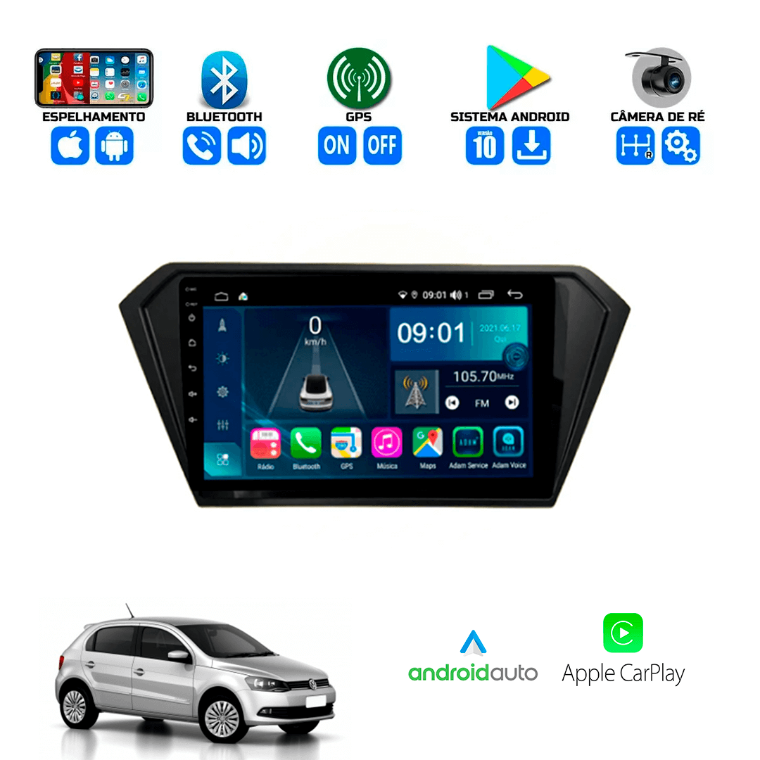 Central Multimidia Volkswagen Gol Saveiro Voyage 2015 a 2023 Cartronic