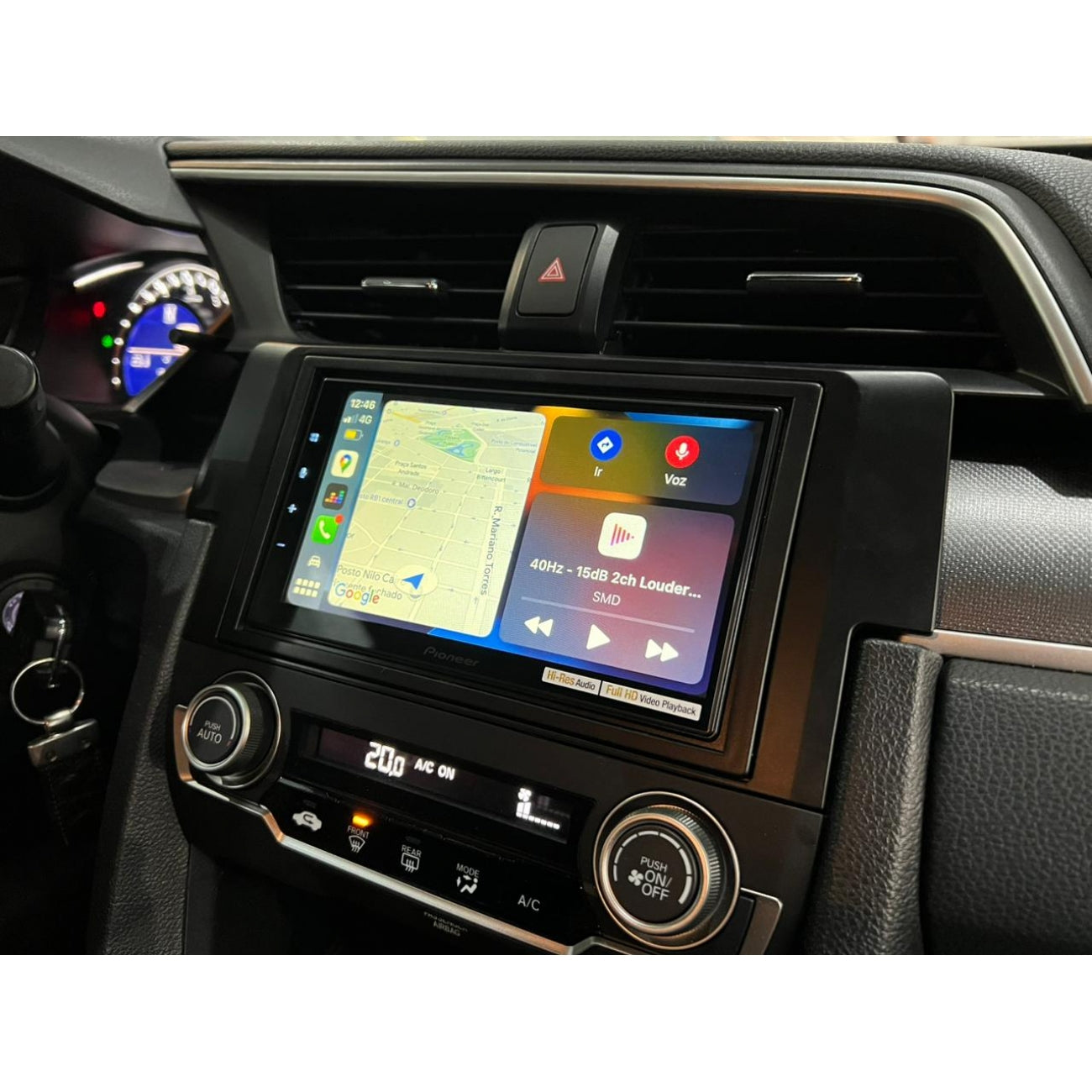 MOLDURA 6.8 E 7 HONDA CIVIC 2017-2021 PRETO