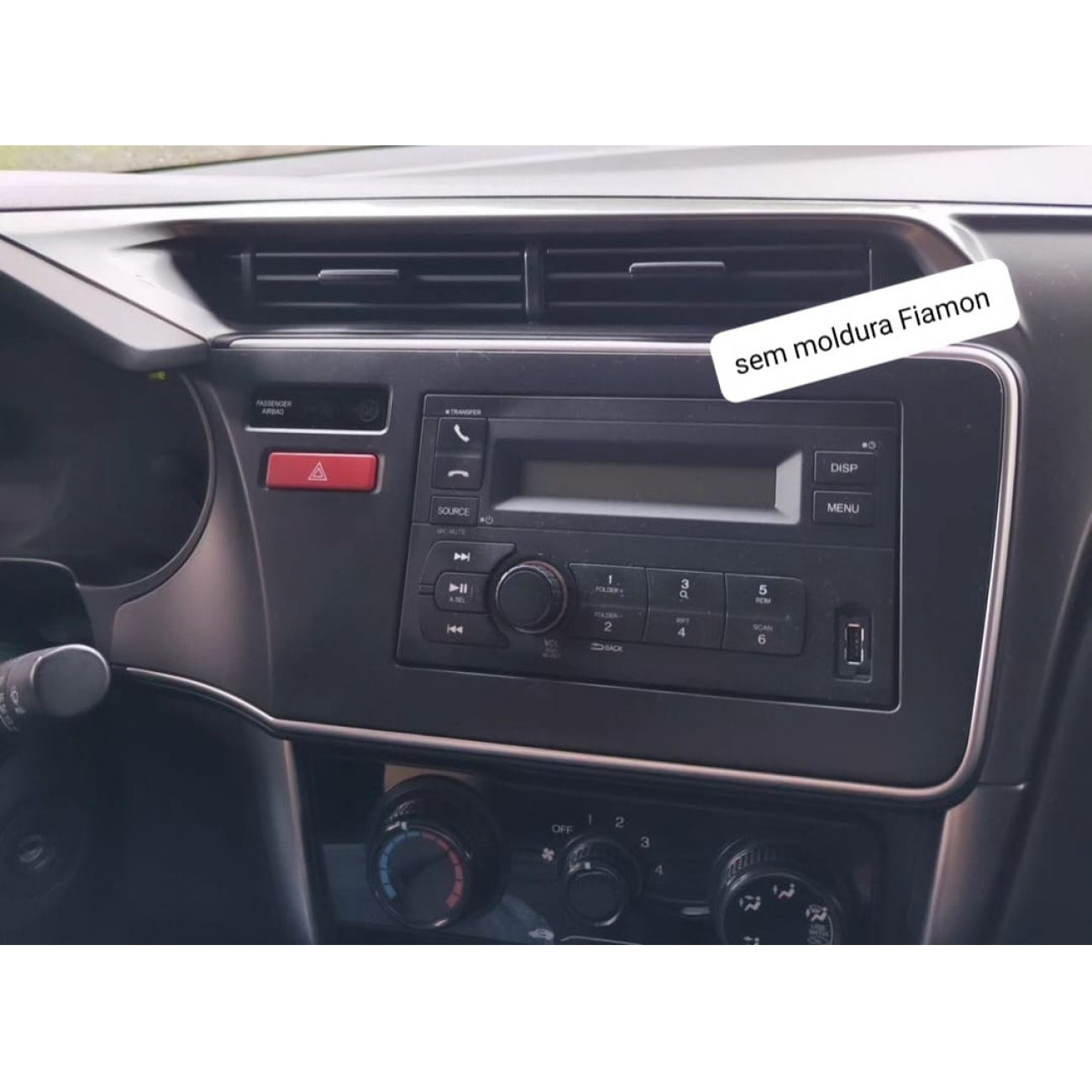 MOLDURA 6.8 E 7 HONDA CITY 2015-2021 COM BOTÃO AIRBAG DUPLO BLACK PIANO