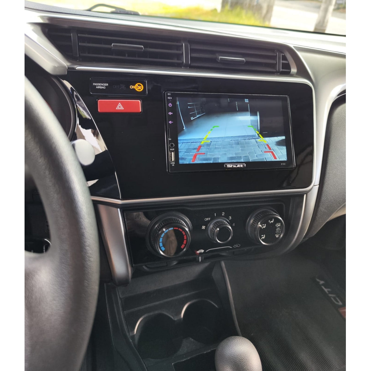 MOLDURA 6.8 E 7 HONDA CITY 2015-2021 COM BOTÃO AIRBAG DUPLO BLACK PIANO