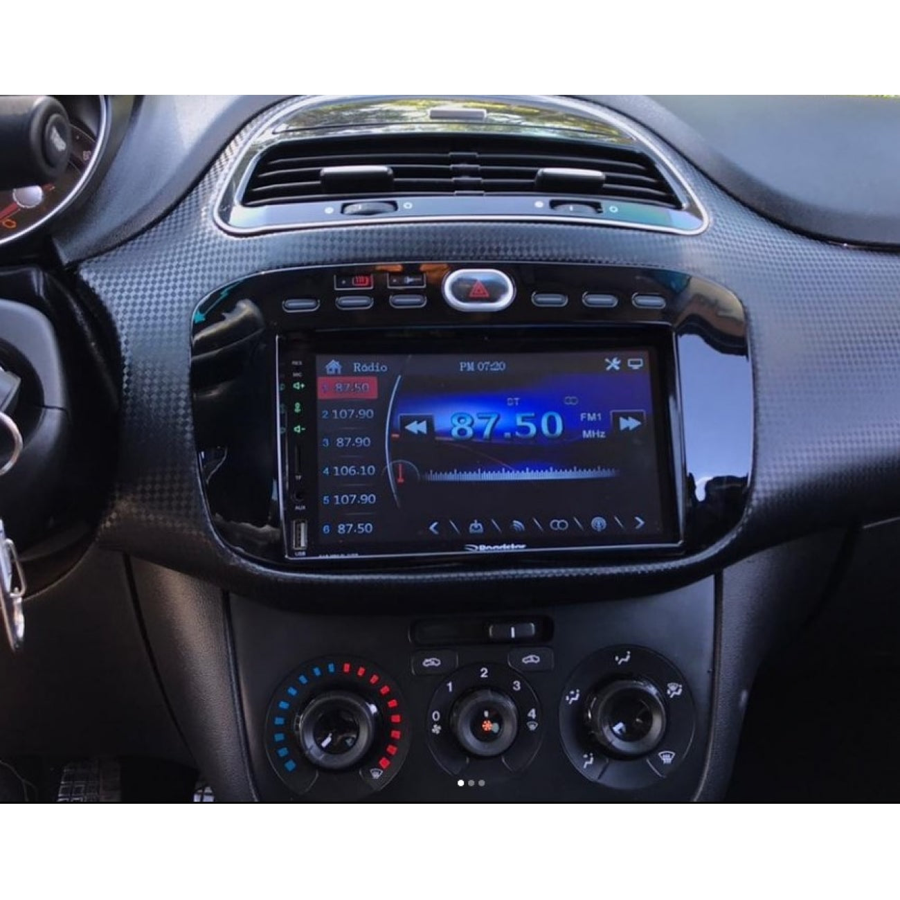 MOLDURA 6.8 FIAT PUNTO 2013-2017 E LINEA 2015-2016 BLACK PIANO