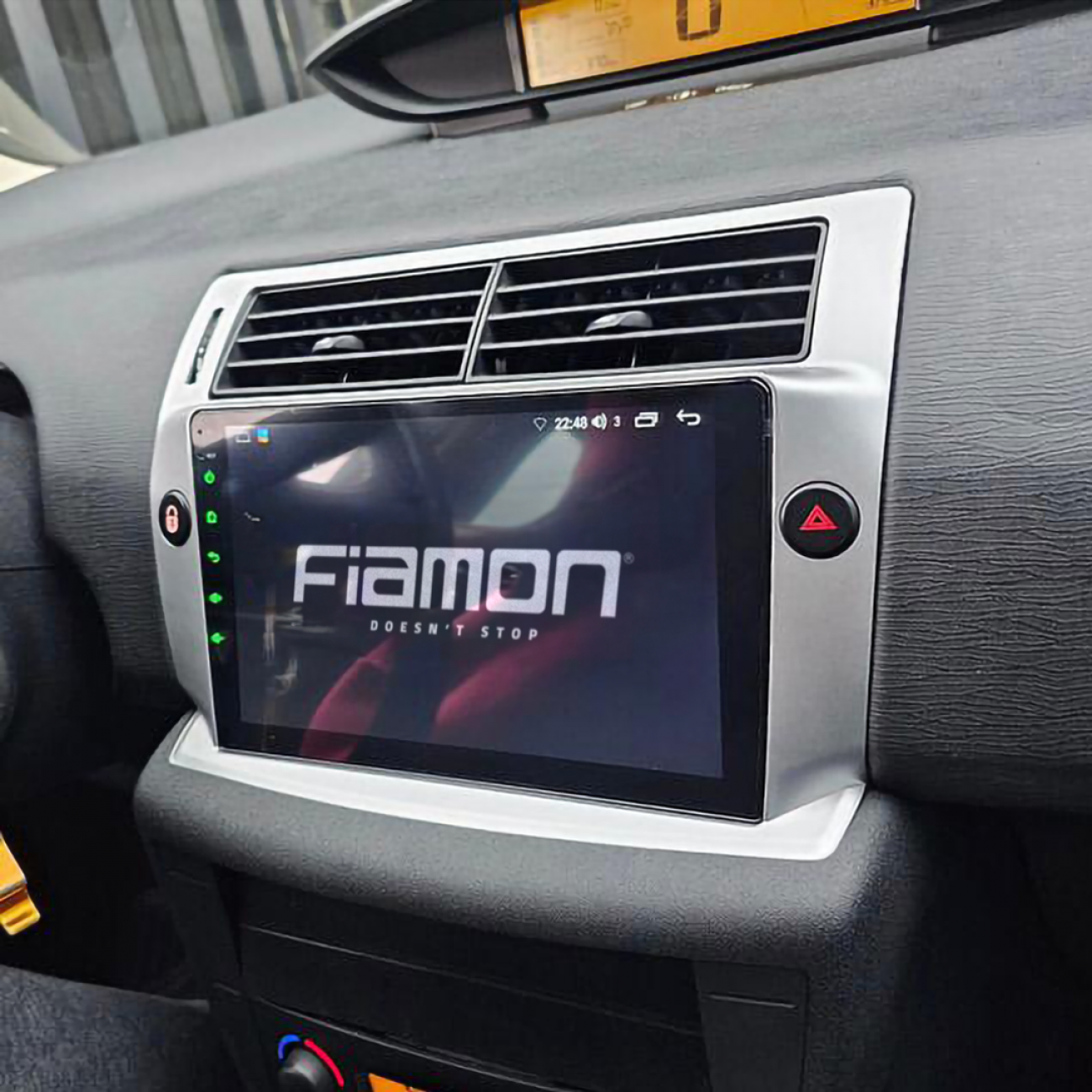 MOLDURA 9 CITROEN C4 PALLAS 2008-2013 - COM BOTOES PISCA ALERTA E TRAVA PRETO