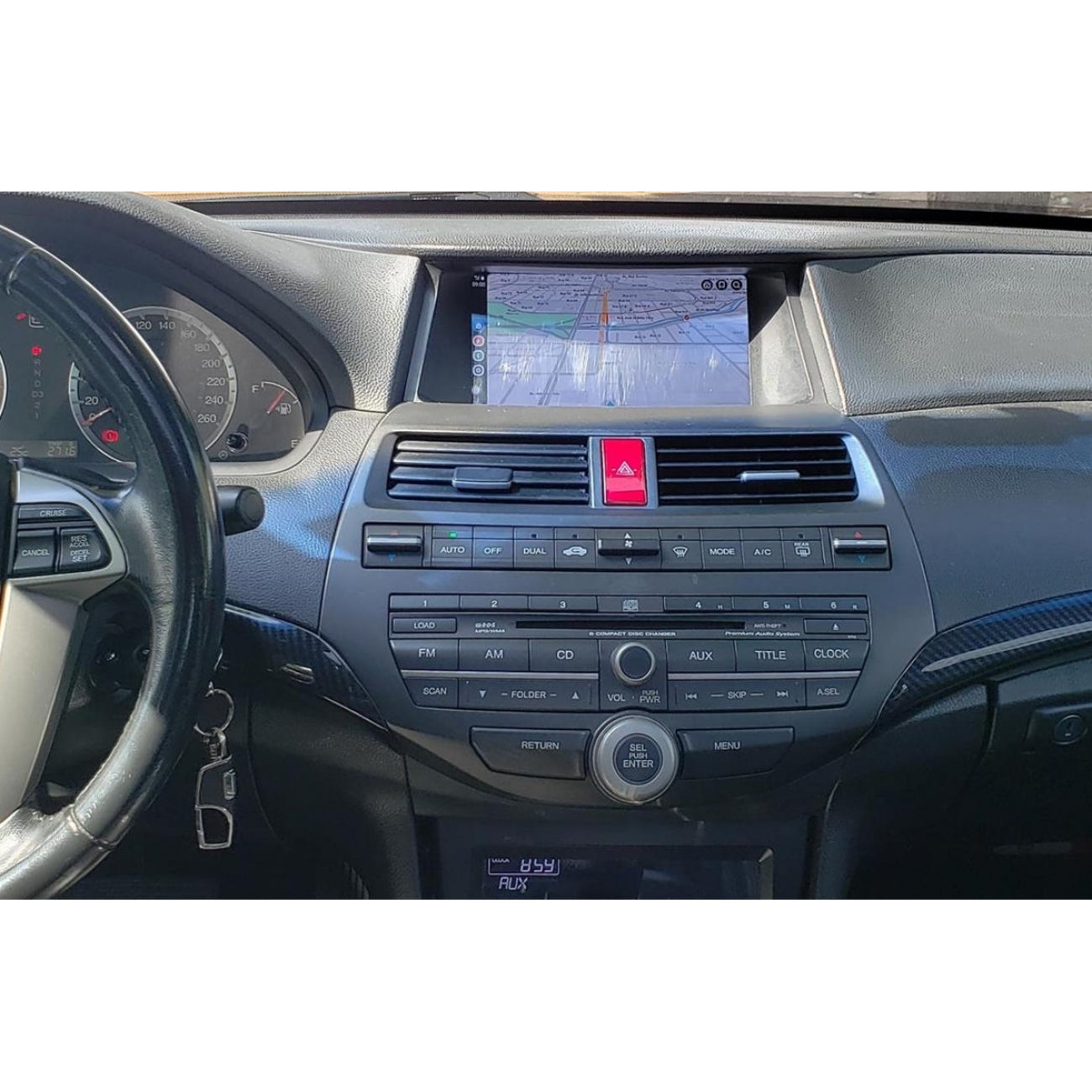MOLDURA 10.1 HONDA ACCORD G8 2008-2013 PRETO