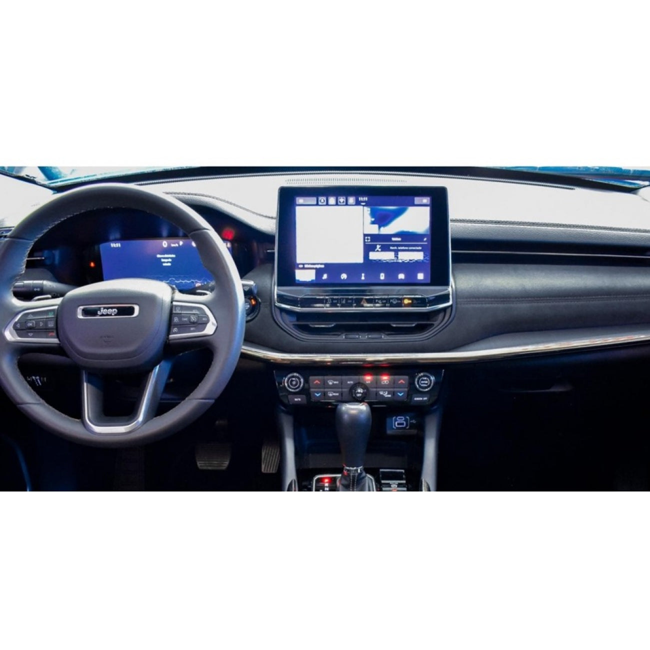 MOLDURA 10.1 JEEP COMPASS, COMMANDER 2021+ PRETO
