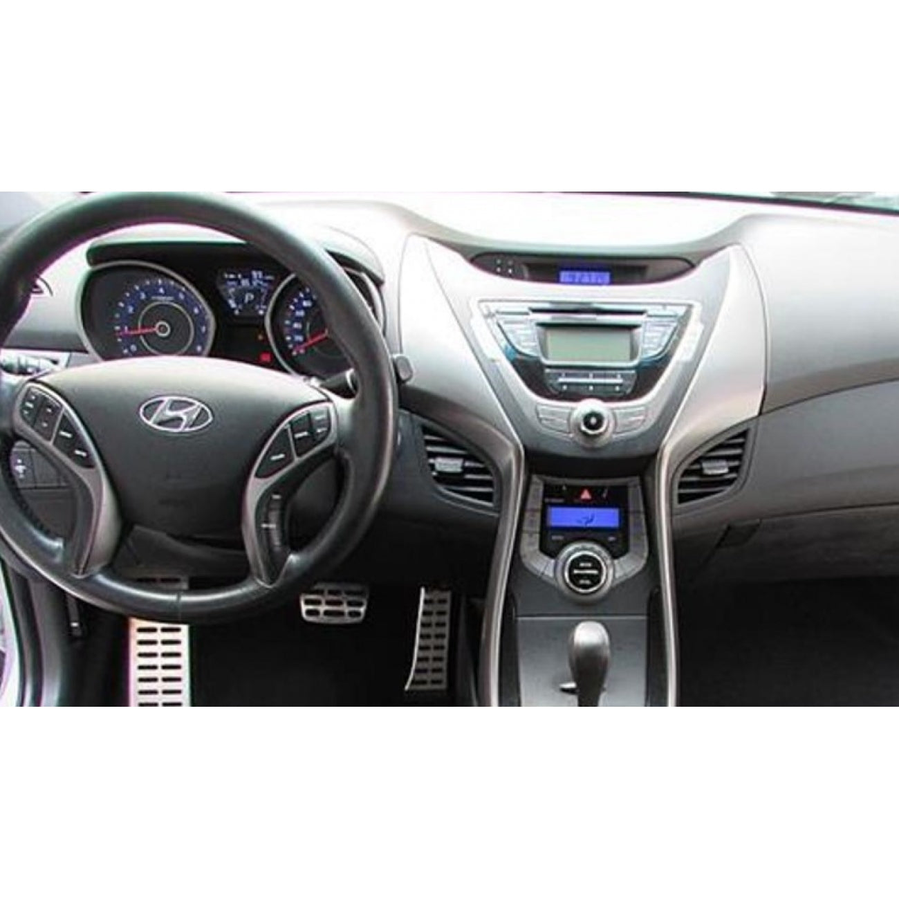 MOLDURA 9.7 HYUNDAI ELANTRA 2011-2015 COM CHICOTE E TECLAS PARA PROGRAMAÇÃO PRETO
