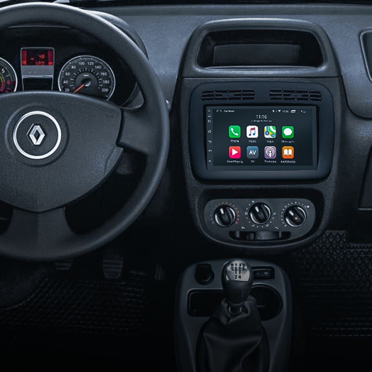 MOLDURA 6.8 E 7 RENAULT CLIO G2 1998-2012 E G3 2013-2016 PRETO