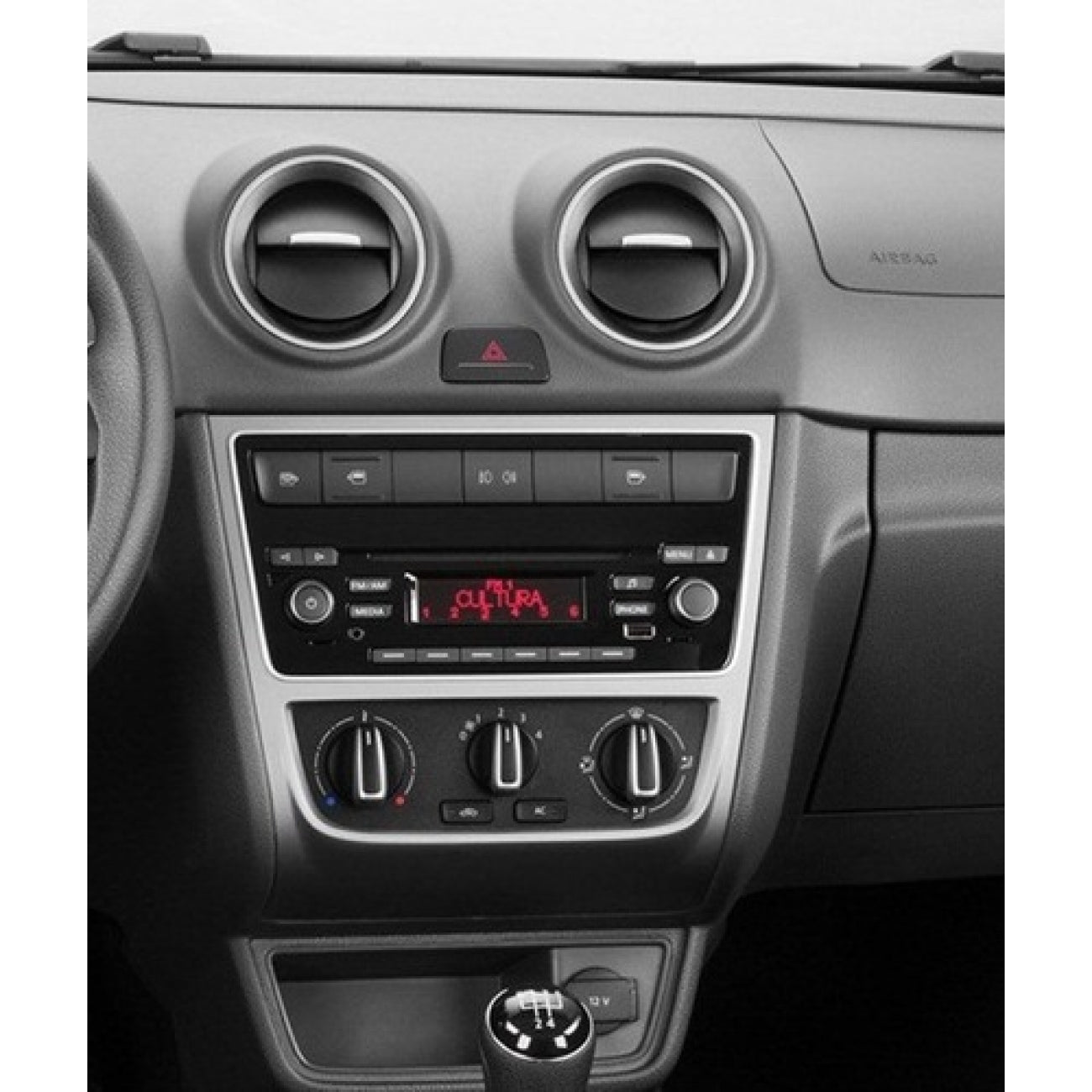 MOLDURA 6.8 E 7 VW GOL, SAVEIRO E VOYAGE G6 COM SUPORTE PARA 06 BOTÕES BLACK PIANO