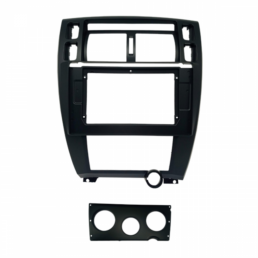 MOLDURA 10.1 HYUNDAI TUCSON G1 2006-2016 AR DIGITAL COM MOLDURA PARA AR ANALÓGICO PRETO