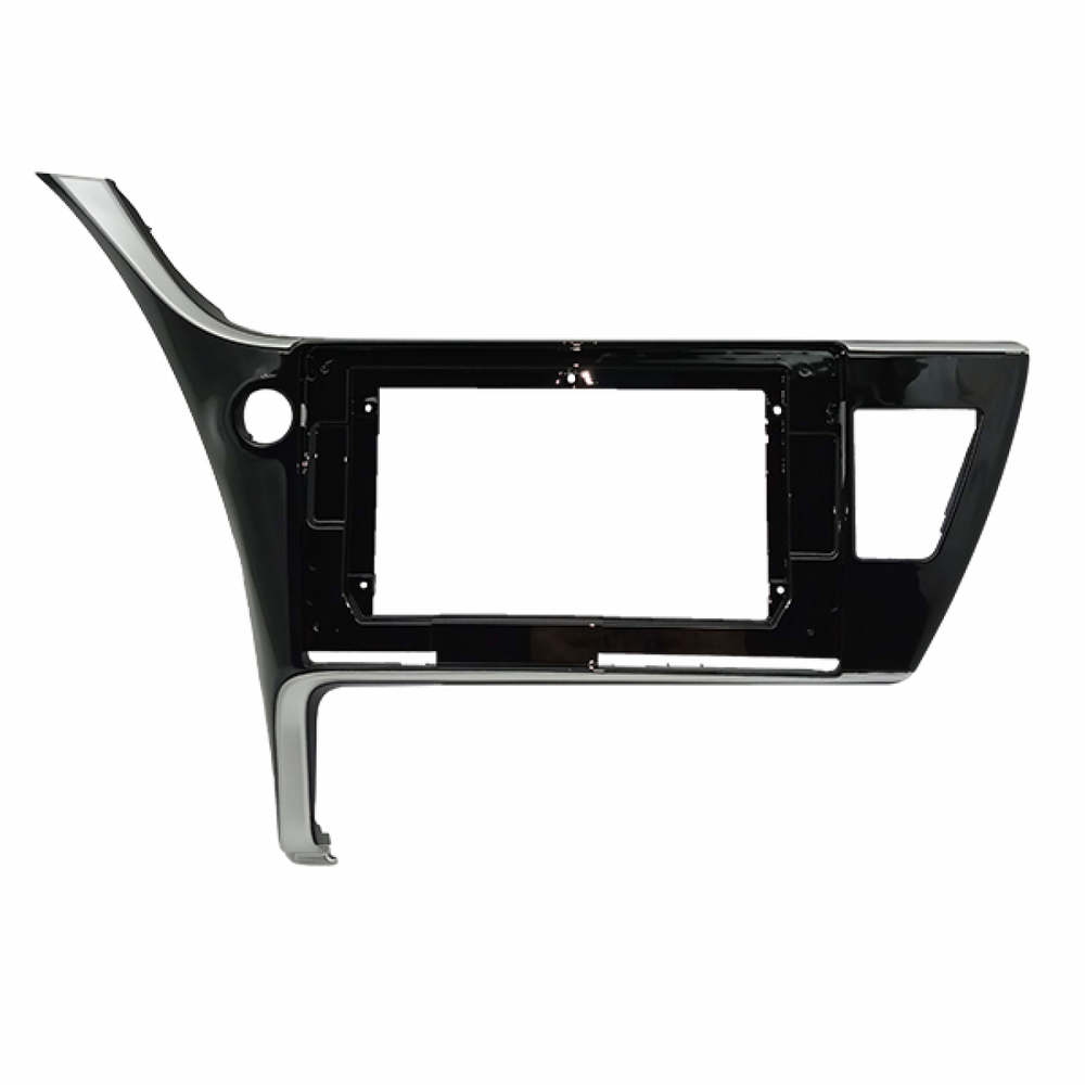 MOLDURA 10.1 TOYOTA COROLLA 2018-2019 (MODELO COM RELÓGIO) BLACK PIANO COM FRISO PRATA