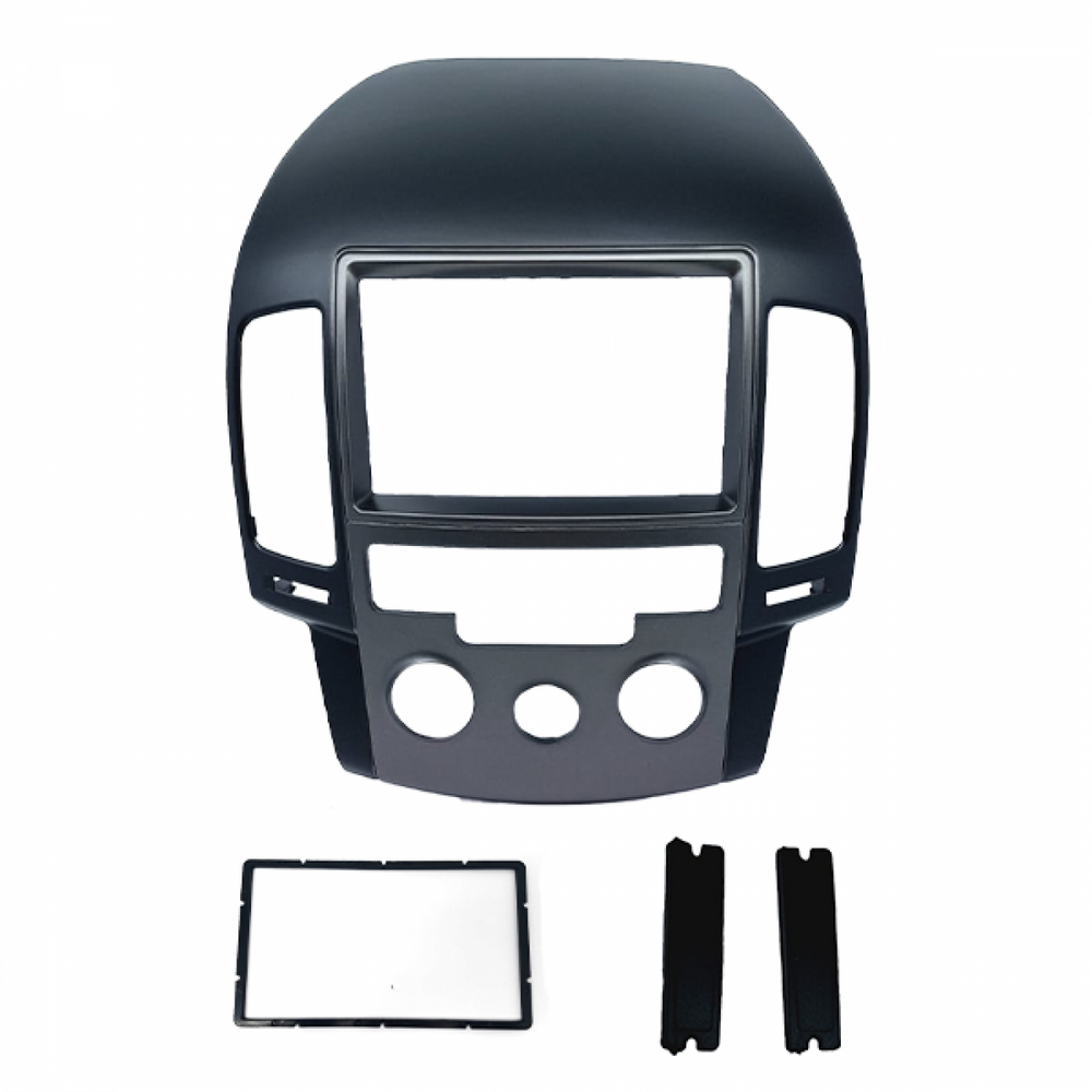 MOLDURA 6.8 E 7 HYUNDAI I30 2009-2012 AR ANALÓGICO PRETO