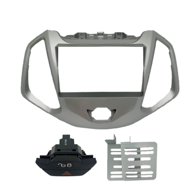 MOLDURA 6.8 FORD ECOSPORT 2013-2017 COM BOTÃO ALERTA TRAVA-DESTRAVA PRATA